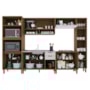 Cozinha Modulada Toronto 6 Peças com Torre Quente 2 Fornos Freijó/Off White - Indékes