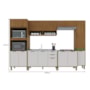 Cozinha Modulada Toronto 6 Peças com Torre Quente 2 Fornos Freijó/Off White - Indékes