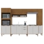 Cozinha Modulada Toronto 6 Peças com Torre Quente 2 Fornos Freijó/Off White - Indékes
