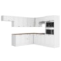 Cozinha Modulada Unna 10 Peças Torre Quente 2 Fornos e Balcão 120cm Branco com Tampo MDP - Poliman Móveis