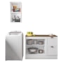 Cozinha Modulada Unna 2 Peças Aéreo 41cm e Balcão 120cm Branco com Tampo MDP - Poliman Móveis