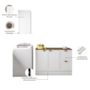 Cozinha Modulada Unna 2 Peças Aéreo 41cm e Balcão 120cm Branco com Tampo MDP - Poliman Móveis