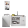 Cozinha Modulada Unna 2 Peças Aéreo 41cm e Balcão 120cm Branco sem Tampo - Poliman Móveis