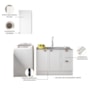 Cozinha Modulada Unna 2 Peças Aéreo 41cm e Balcão 120cm Branco sem Tampo - Poliman Móveis