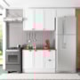 Cozinha Modulada Unna 3 Peças Balcão 120cm Branco com Tampo MDP - Poliman Móveis