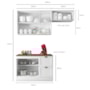 Cozinha Modulada Unna 3 Peças Balcão 120cm Branco com Tampo MDP - Poliman Móveis