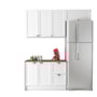 Cozinha Modulada Unna 3 Peças Balcão 120cm Branco com Tampo MDP - Poliman Móveis