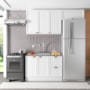 Cozinha Modulada Unna 3 Peças com Balcão 120cm Branco sem Tampo - Poliman Móveis