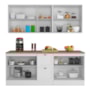 Cozinha Modulada Unna 4 Peças Balcão 120cm Branco com Tampo MDP - Poliman Móveis