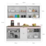 Cozinha Modulada Unna 4 Peças Balcão 120cm Branco com Tampo MDP - Poliman Móveis