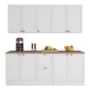 Cozinha Modulada Unna 4 Peças Balcão 120cm Branco com Tampo MDP - Poliman Móveis