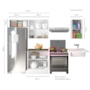 Cozinha Modulada Unna 4 Peças Branco com Aéreo 80cm - Poliman Móveis