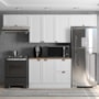 Cozinha Modulada Unna 4 Peças com Balcão 120cm Branco com Tampo MDP - Poliman Móveis