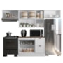 Cozinha Modulada Unna 4 Peças com Balcão 120cm Branco com Tampo MDP - Poliman Móveis