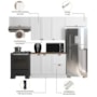 Cozinha Modulada Unna 4 Peças com Balcão 120cm Branco com Tampo MDP - Poliman Móveis
