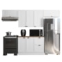 Cozinha Modulada Unna 4 Peças com Balcão 120cm Branco com Tampo MDP - Poliman Móveis