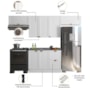 Cozinha Modulada Unna 4 Peças com Balcão 120cm Branco sem Tampo - Poliman Móveis