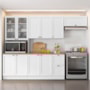 Cozinha Modulada Unna 4 Peças com Paneleiro Duplo Cristaleira Branco - Poliman Móveis