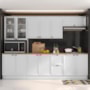 Cozinha Modulada Unna 5 Peças com Paneleiro Duplo Cristaleira Branco - Poliman Móveis