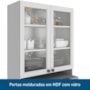 Cozinha Modulada Unna 5 Peças com Paneleiro Duplo Cristaleira Branco - Poliman Móveis