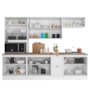 Cozinha Modulada Unna 5 Peças com Paneleiro Duplo Cristaleira Branco - Poliman Móveis