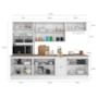 Cozinha Modulada Unna 5 Peças com Paneleiro Duplo Cristaleira Branco - Poliman Móveis
