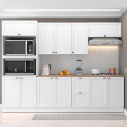 Cozinha Modulada Unna 5 Peças com Torre Quente 2 Fornos Branco - Poliman Móveis