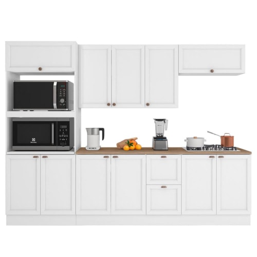 Cozinha Modulada Unna 5 Peças com Torre Quente 2 Fornos Branco - Poliman Móveis