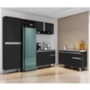 Cozinha Modulada Vanessa com Balcão Tatiane Preto sem Tampo - AJL Móveis