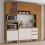 Cozinha Venaly 4 Peças com Paneleiro 1 Porta Cinamomo/Off White - Móveis Henn