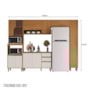 Cozinha Venaly 5 Peças com Aéreo 80cm Basculante e Paneleiro Cinamomo/Off White - Móveis Henn