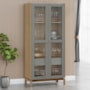 Cristaleira Barcelona 180cm 2 Portas Oak/Ferrolack com Vidro Canelado - Finestra Móveis