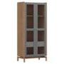 Cristaleira Barcelona 180cm 2 Portas Oak/Ferrolack com Vidro Canelado - Finestra Móveis
