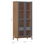 Cristaleira Barcelona 180cm 2 Portas Tauari/Concret com Vidro Canelado - Finestra Móveis