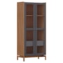 Cristaleira Barcelona 180cm 2 Portas Tauari/Concret com Vidro Canelado - Finestra Móveis