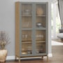 Cristaleira Barcelona 190cm 2 Portas Oak/Ferrolack com Vidro Canelado - Finestra Móveis
