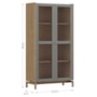 Cristaleira Barcelona 190cm 2 Portas Oak/Ferrolack com Vidro Canelado - Finestra Móveis