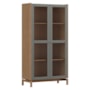 Cristaleira Barcelona 190cm 2 Portas Oak/Ferrolack com Vidro Canelado - Finestra Móveis
