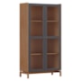 Cristaleira Barcelona 190cm 2 Portas Tauari/Concret com Vidro Canelado - Finestra Móveis