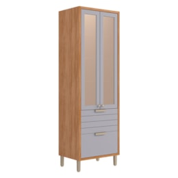 Cristaleira Eloíse 70cm 3 Portas e 1 Gaveta Cinamomo/Platina - MGM Cristaleira Eloíse 70cm 3 Portas e 1 Gaveta Cinamomo/Platina - MGM