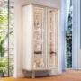 Cristaleira Évora Off White/Champanhe 2 Portas de Vidro - HB Móveis