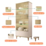 Cristaleira Lumina Off White/Champanhe 2 Portas de Vidro – HB Móveis