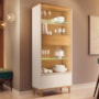 Cristaleira Lumina Off White/Cinamomo 2 Portas de Vidro – HB Móveis