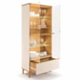 Cristaleira Lumina Off White/Cinamomo 2 Portas de Vidro – HB Móveis