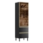 Cristaleira Proença 70cm 1 Porta Vidro Reflecta e 2 Gavetas Nogueira Touch/Carbono Prime TX - Demartêz