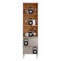 Cristaleira Proença 70cm 1 Porta Vidro Reflecta e 2 Gavetas Nogueira Touch/Nude Prime TX - Demartêz