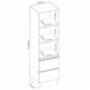 Cristaleira Proença 70cm 1 Porta Vidro Reflecta e 2 Gavetas Nogueira Touch/Nude Prime TX - Demartêz