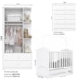 Dormitório Bala de Menta Guarda Roupa, Cômoda e Berço Branco com Colchão Baby Physical - Móveis Henn