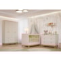 Dormitório Biscoito Guarda Roupa, Cômoda e Berço Off White/Nature com Colchão Physical - Permóbili Baby