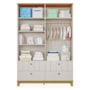 Dormitório Biscoito Guarda Roupa, Cômoda e Berço Off White/Nature com Colchão Physical - Permóbili Baby
